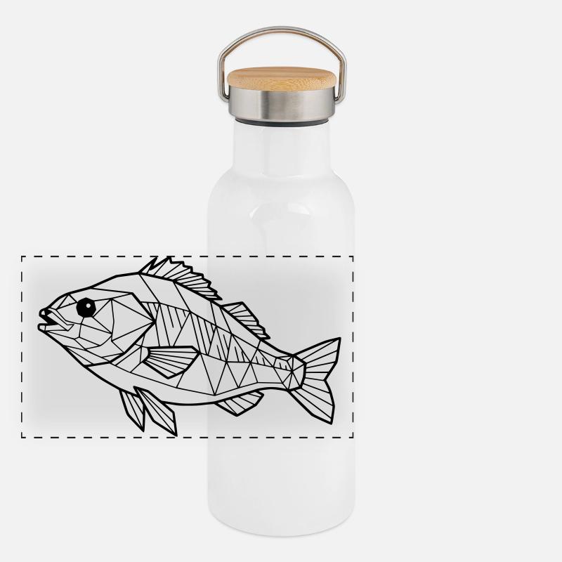Geometric Perch Low Poly Panoramic Thermal Bottle with Bamboo Lid