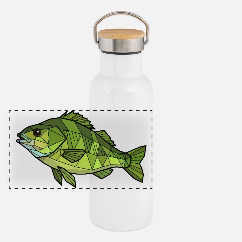 Perchoir géométrique Low Poly Gourde isotherme avec bouchon en bambou