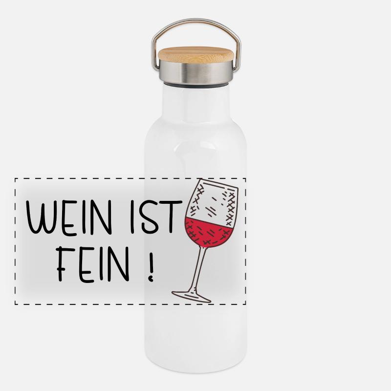 Wein ist fein! Sommergetränk Panorama Thermosflasche mit Bambusdeckel