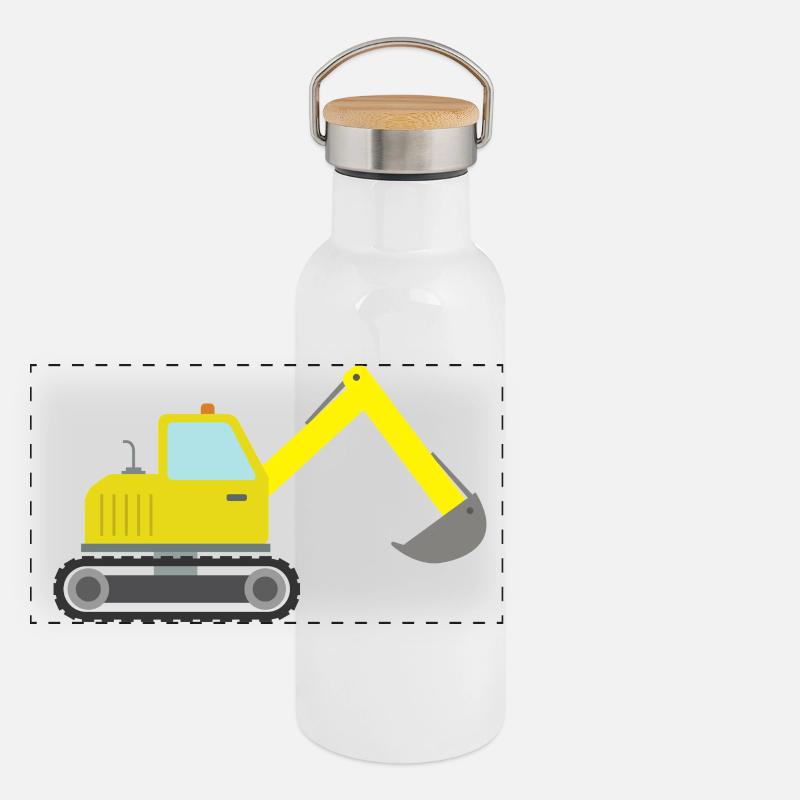 Excavator Panoramic Thermal Bottle with Bamboo Lid