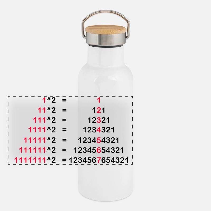 PAY POTENCY VALUE PALINDROME 1x1 HIGH TWO GIFT Panoramic Thermal Bottle with Bamboo Lid