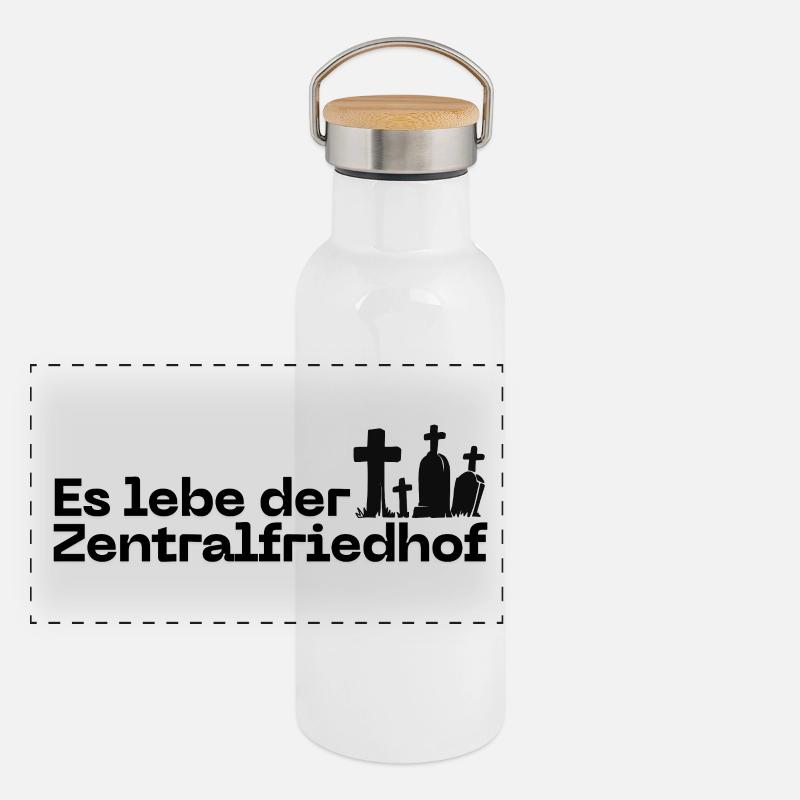 Vive le cimetière central - Vienne austropop Gourde isotherme avec bouchon en bambou