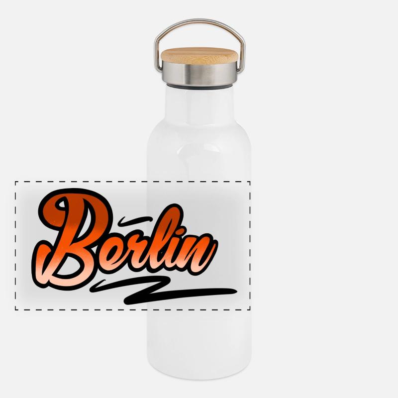 Berlin Panorama Thermosflasche mit Bambusdeckel