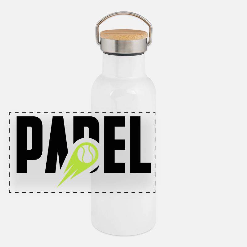 Padel Panorama Thermosflasche mit Bambusdeckel
