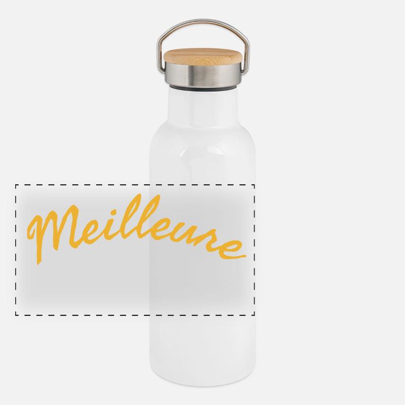 Design d'Expression Paternée TATA Mère Gourde isotherme avec bouchon en bambou