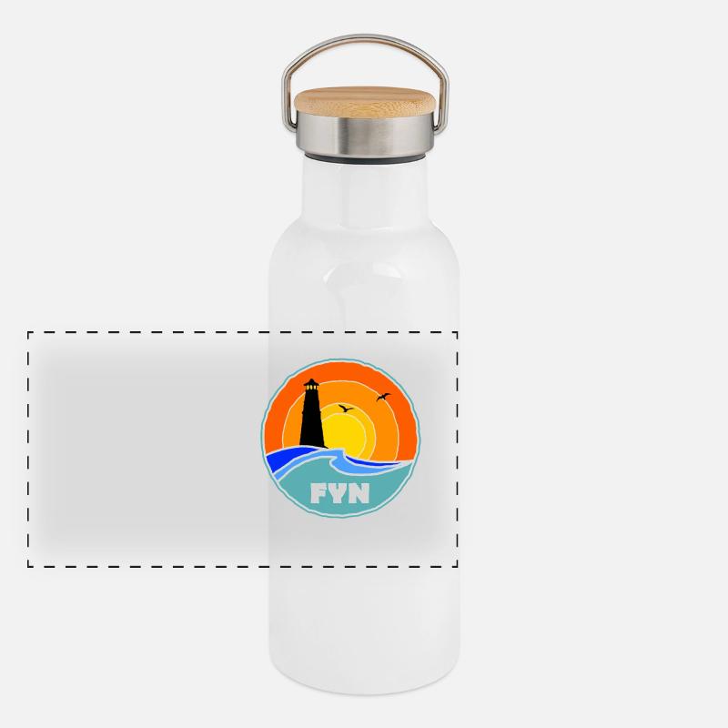 Phare de Fyn, Danemark Gourde isotherme avec bouchon en bambou