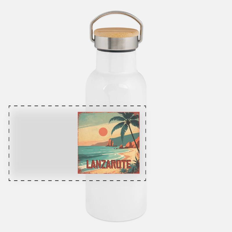 Lanzarote Panoramic Thermal Bottle with Bamboo Lid