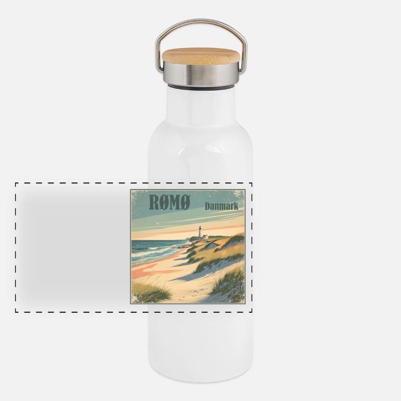 Roemoe North Sea Beach Panoramic Thermal Bottle with Bamboo Lid