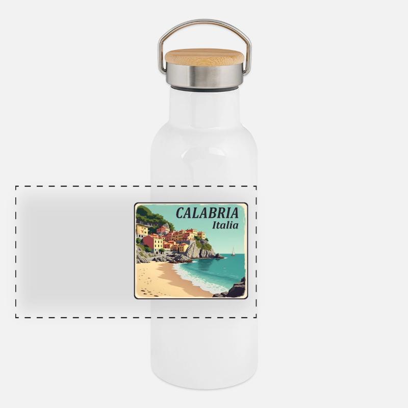 Situation côtière de la Calabre Gourde isotherme avec bouchon en bambou