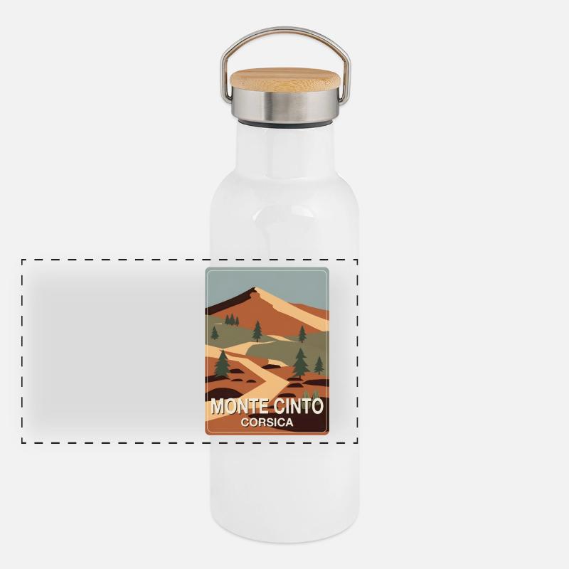 Monte Cinto Corse Gourde isotherme avec bouchon en bambou