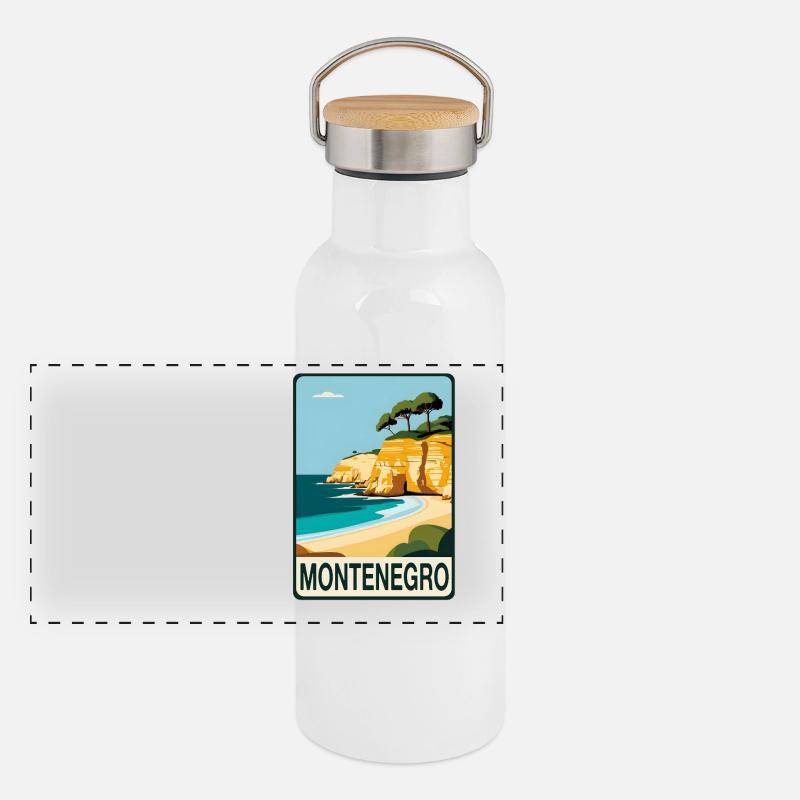 Monténégro Gourde isotherme avec bouchon en bambou