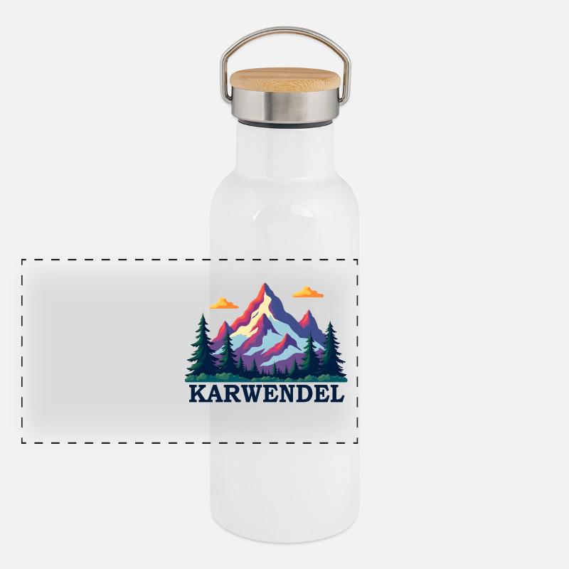 Karwendel Panorama Thermosflasche mit Bambusdeckel