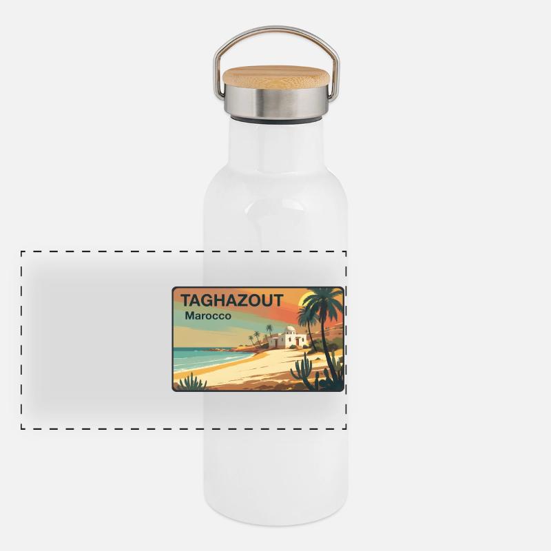 Taghazout Gourde isotherme avec bouchon en bambou