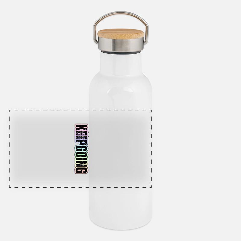 KEEP GOING - Thème vertical pastel Gourde isotherme avec bouchon en bambou
