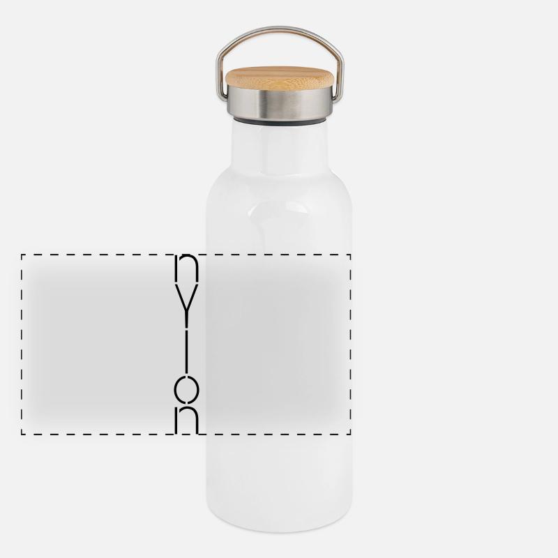 Nylon - Panoramic Thermal Bottle with Bamboo Lid - white