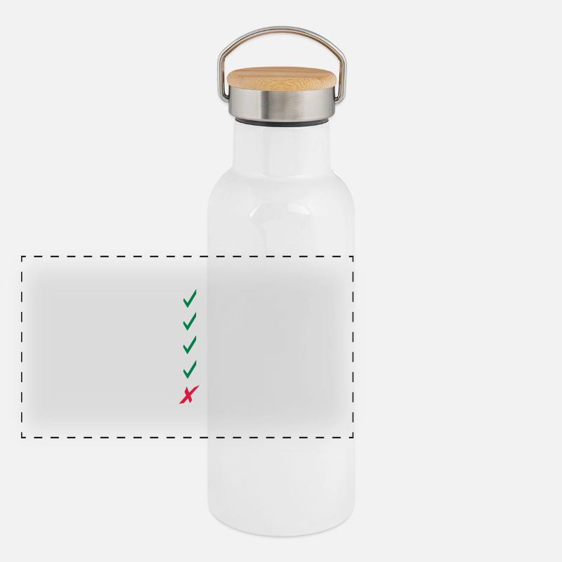 Checkliste Häkchen Panorama Thermosflasche mit Bambusdeckel