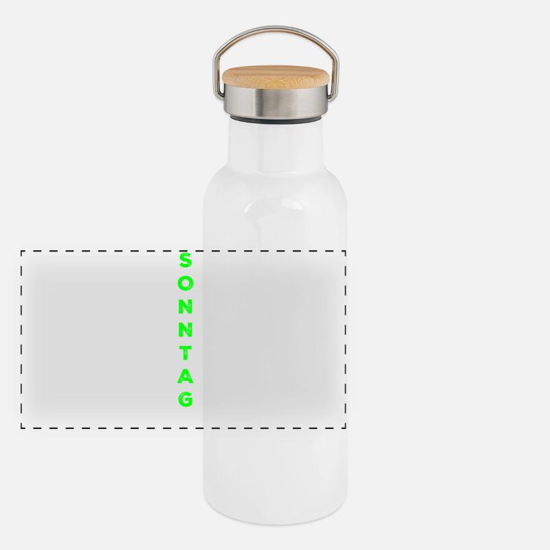 Dimanche - vert Gourde isotherme avec bouchon en bambou