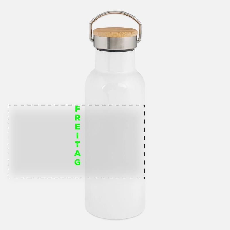 Friday - green Panoramic Thermal Bottle with Bamboo Lid