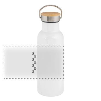 hermine bretonne symbole - Gourde isotherme avec bouchon en bambou - blanc - Devant