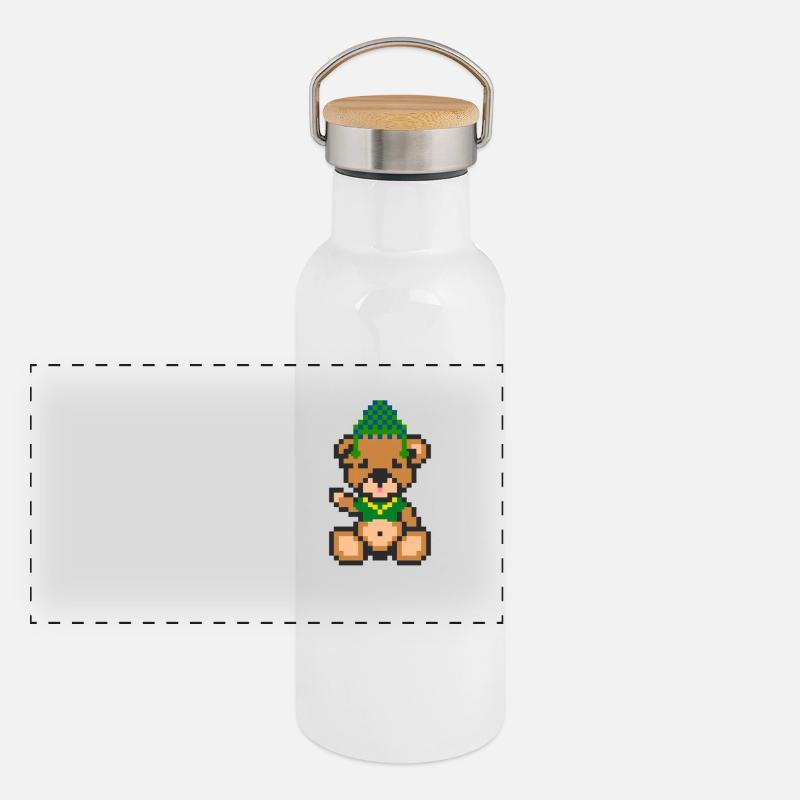 Pixel Bear Inca Panoramic Thermal Bottle with Bamboo Lid