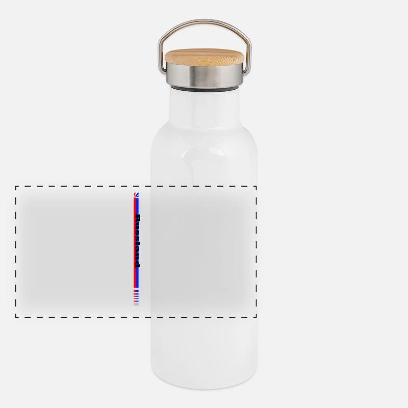 Russland Trikot Panorama Thermosflasche mit Bambusdeckel