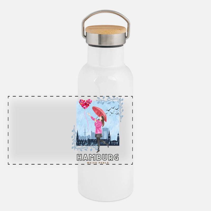 « Hambourg - Ma Perle » - Dance Dream Love Gourde isotherme avec bouchon en bambou