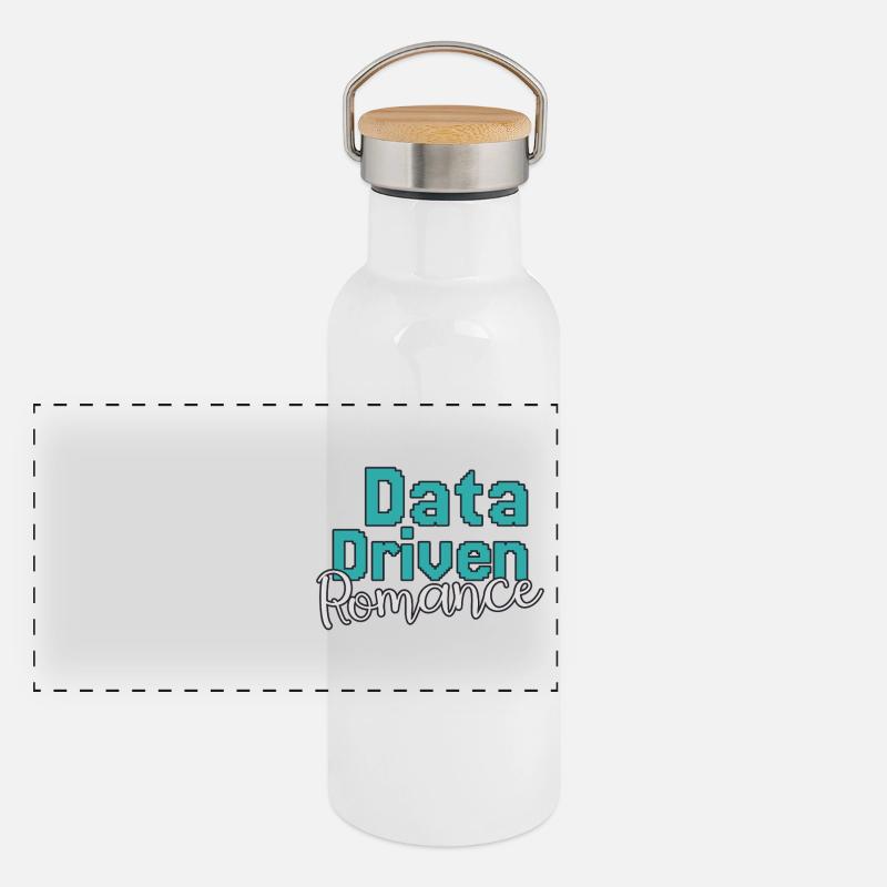 Data Science Saint-Valentin Romance Gourde isotherme avec bouchon en bambou