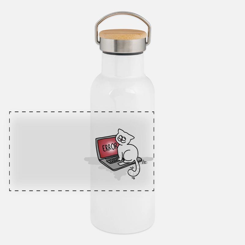 Chat sur le clavier ERREUR – IT Homeoffice Gaming Gourde isotherme avec bouchon en bambou