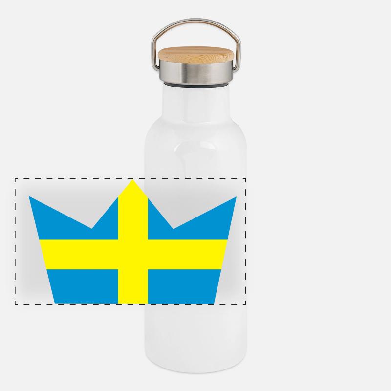 Swedish crown Panoramic Thermal Bottle with Bamboo Lid