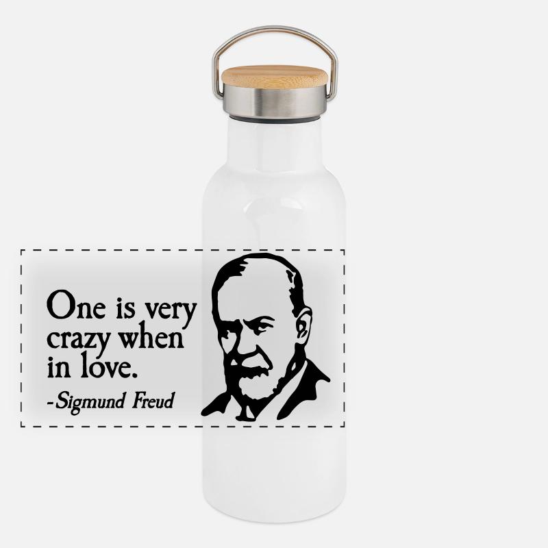 One is very crazy when in love Valentine's day fun Panoramic Thermal Bottle with Bamboo Lid