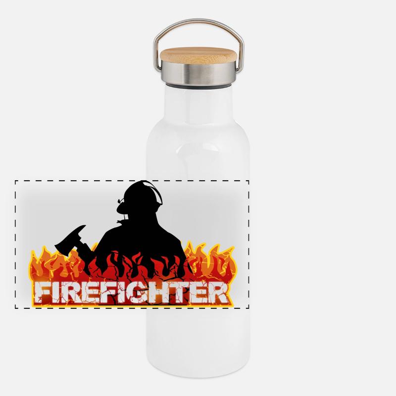 Fireman Panoramic Thermal Bottle with Bamboo Lid