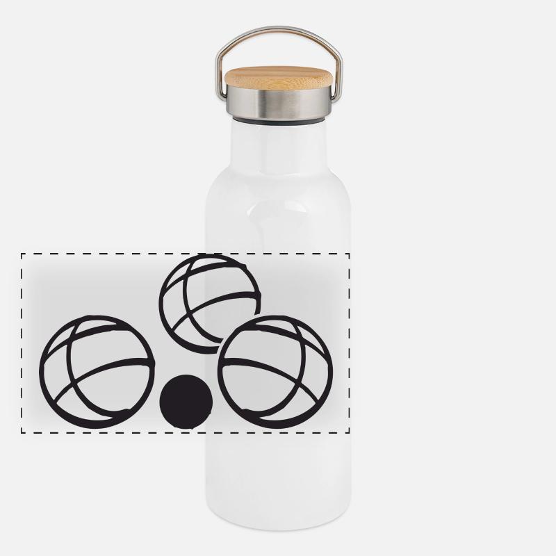 Boules de boules pour joueurs de pétanque Gourde isotherme avec bouchon en bambou
