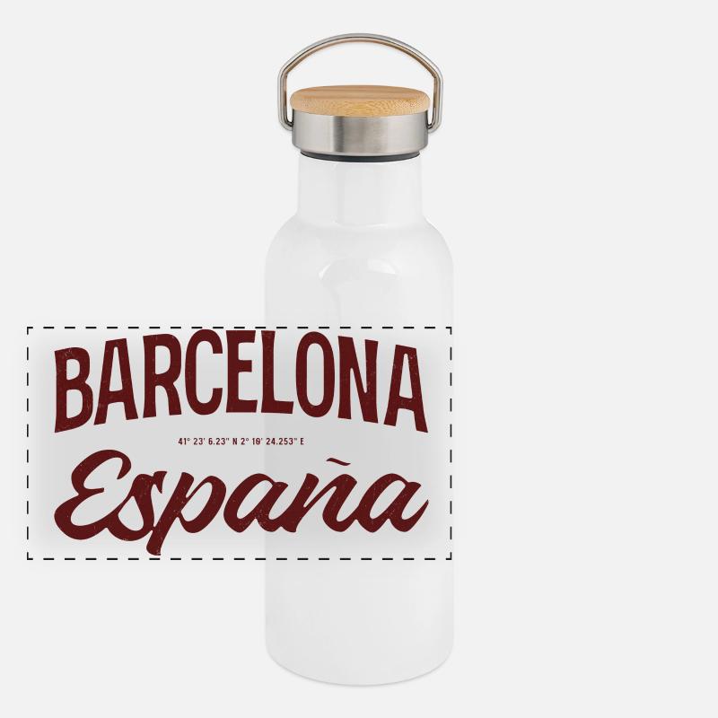 Barcelone Gourde isotherme avec bouchon en bambou