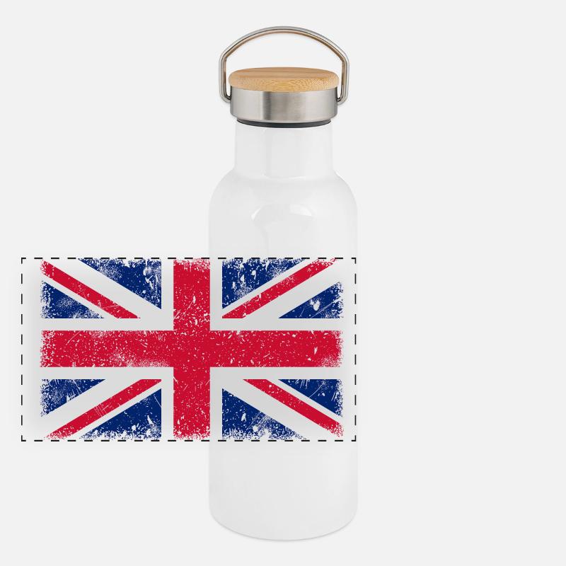 Great Britain Panoramic Thermal Bottle with Bamboo Lid