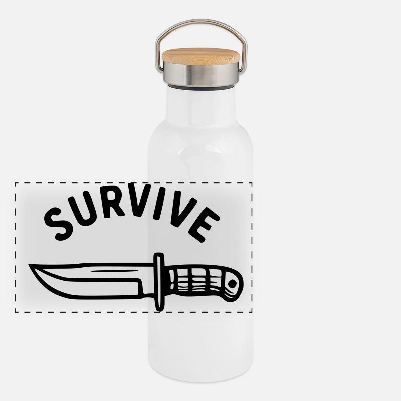 Survive - Knife Panoramic Thermal Bottle with Bamboo Lid