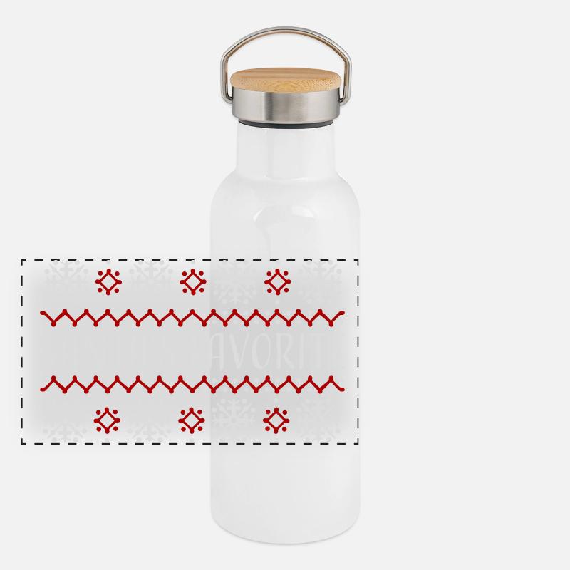 Le pull de Noël préféré du Père Noël : les flocons de neige Gourde isotherme avec bouchon en bambou