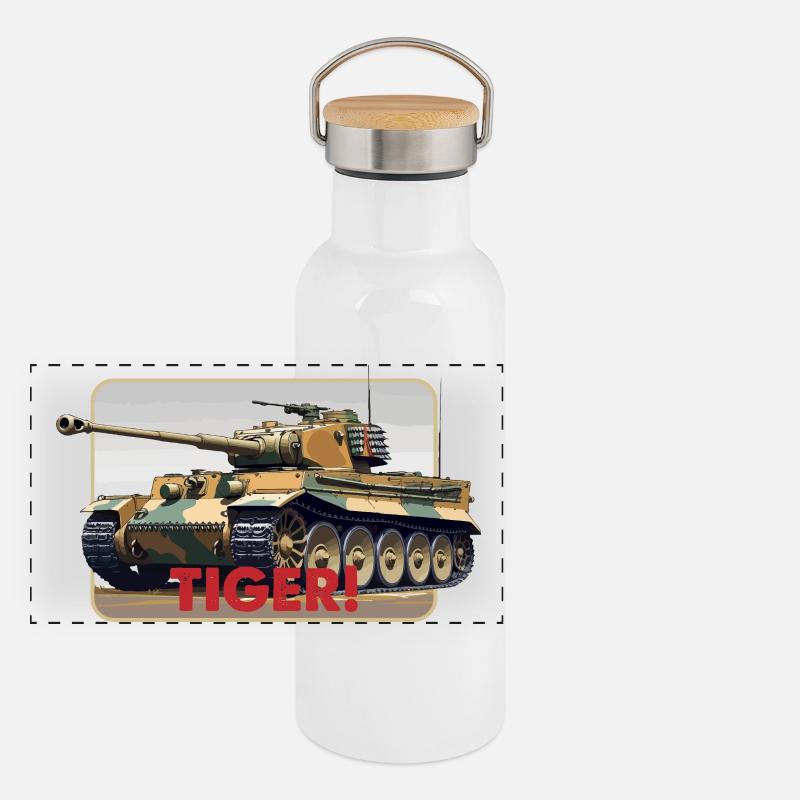 Illustration du char Tiger Gourde isotherme avec bouchon en bambou