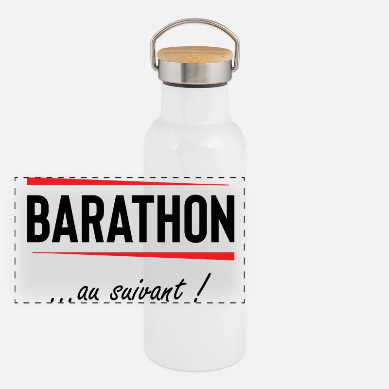 Barathon zum nächsten! Alkohol Panorama Thermosflasche mit Bambusdeckel