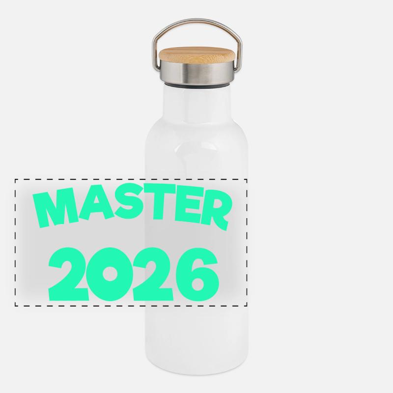 Master 2026 Master's Degree Doctorate Graduation Panoramic Thermal Bottle with Bamboo Lid