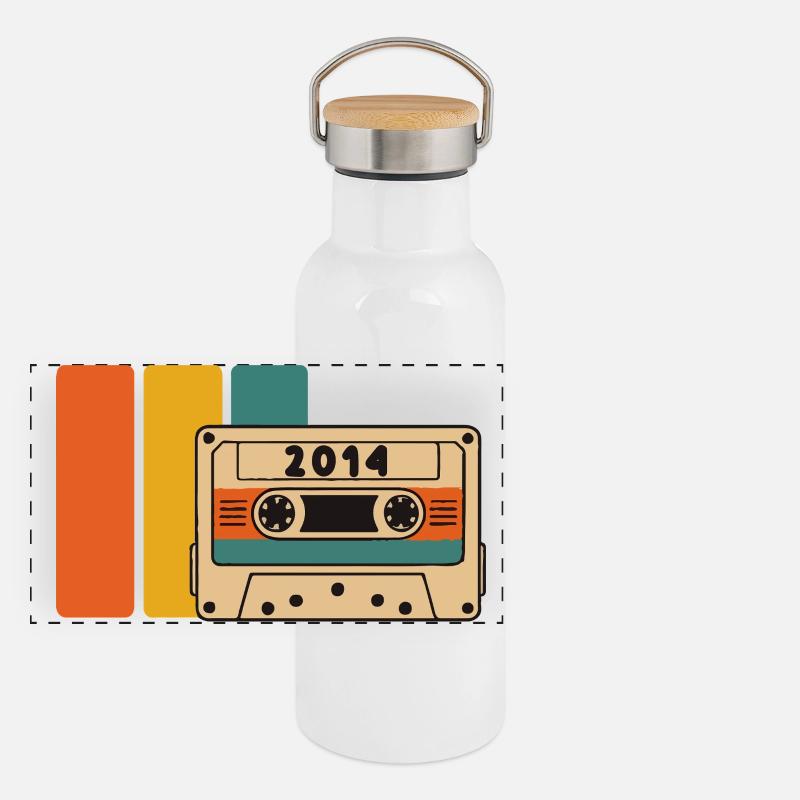 2014 Birthday 2014 Born in 2014 Birthday Panoramic Thermal Bottle with Bamboo Lid