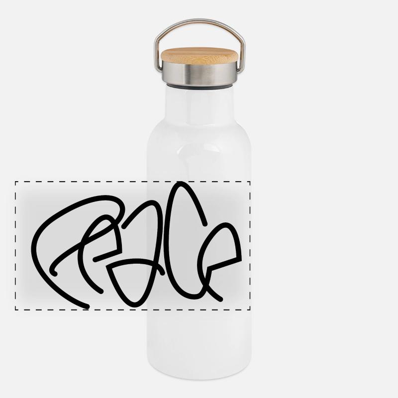 Peace Panoramic Thermal Bottle with Bamboo Lid