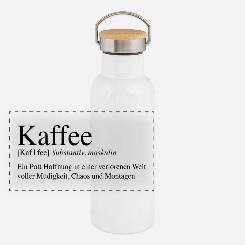 Café - Une marmite d’espoir... Gourde isotherme avec bouchon en bambou