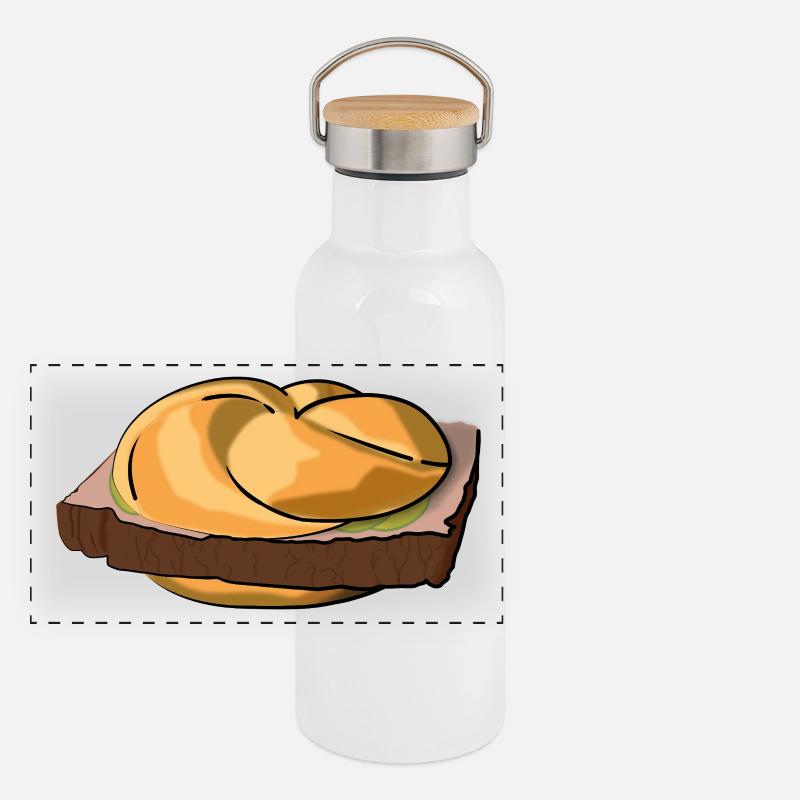 Leberkässemmel mit extra Style. Panorama Thermosflasche mit Bambusdeckel