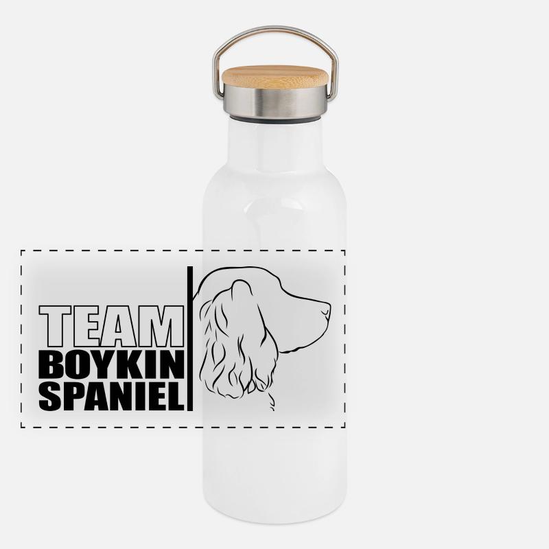 TEAM Boykin Spaniel Profil Hunde Hund Wilsigns Panorama Thermosflasche mit Bambusdeckel
