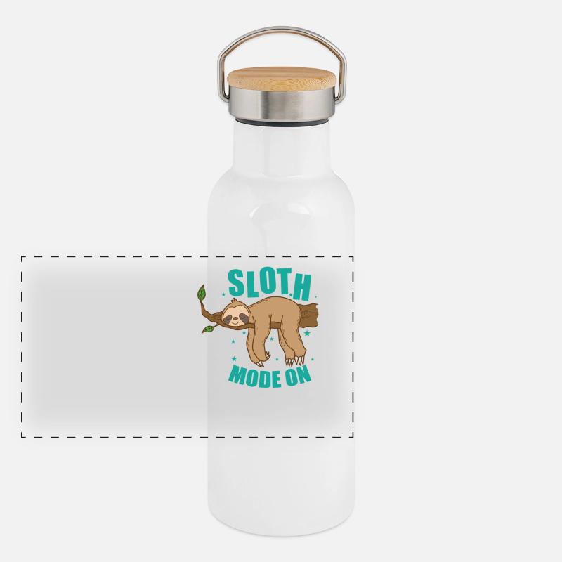 Sloth Mode On Sloth Lazy Nature Panoramic Thermal Bottle with Bamboo Lid