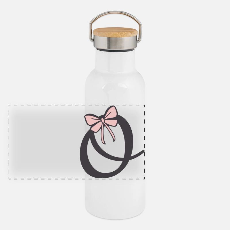 Lettre initiale O Ruban Gourde isotherme avec bouchon en bambou