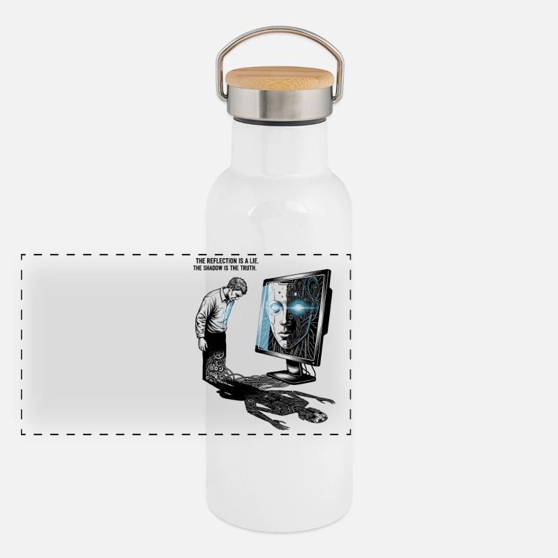 The Reflection is a Lie Panorama Thermosflasche mit Bambusdeckel