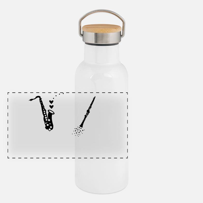 Gourde isotherme avec bouchon en bambou