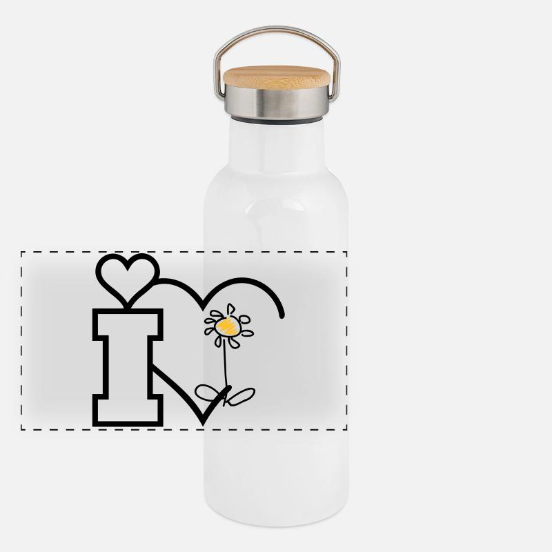 Blume / flower (2c) Panoramic Thermal Bottle with Bamboo Lid