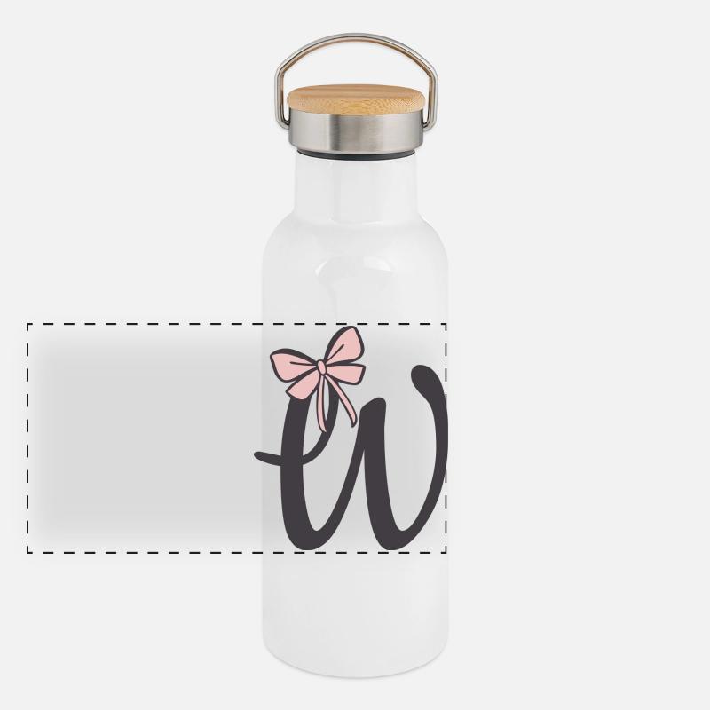 Lettre initiale W Gourde isotherme avec bouchon en bambou